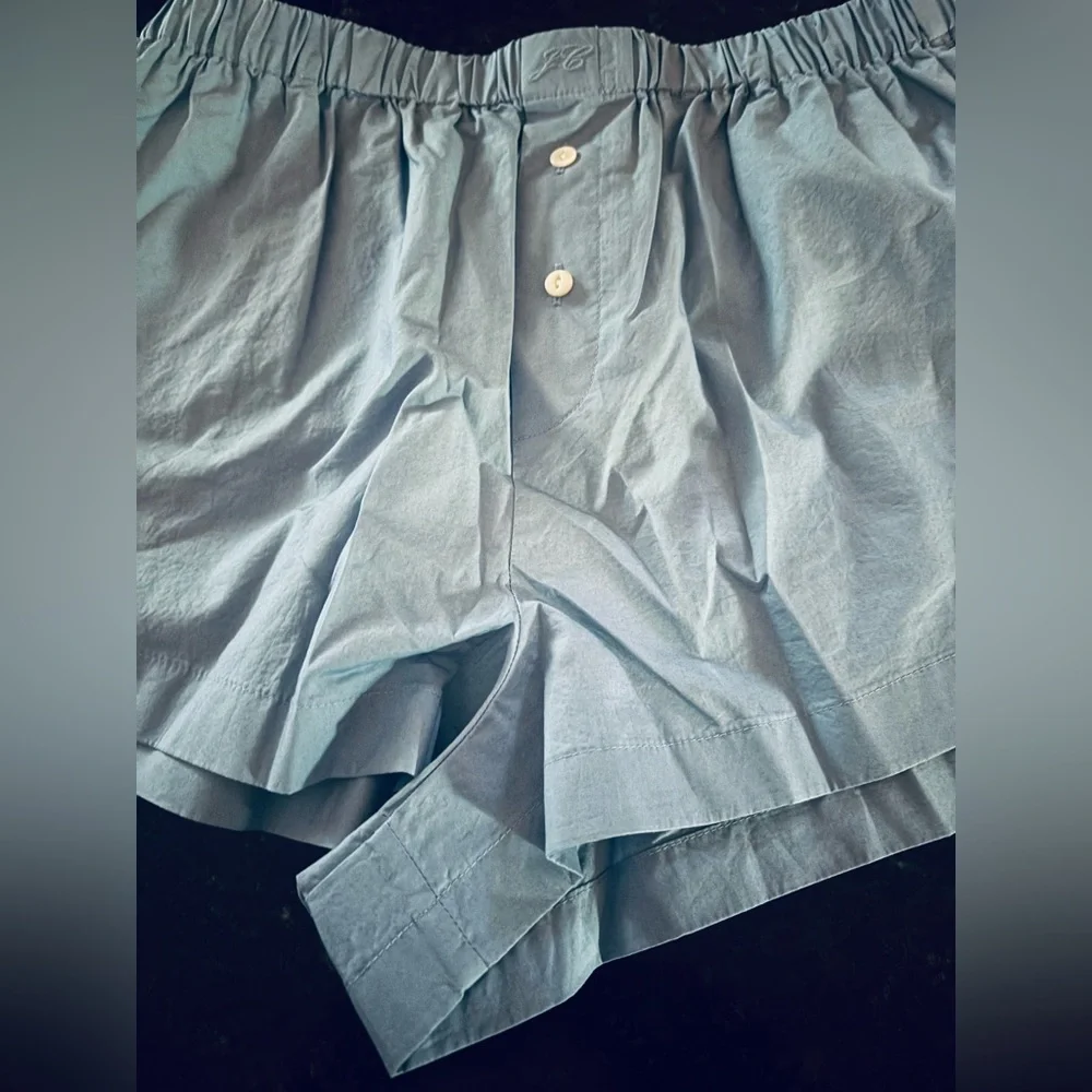 NWT J.Crew Cotton poplin boxer short XS Hydrangea Blue Preppy Casual Classic